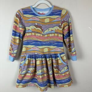 Piccolina Girls Dress Size 8 Science Graphic Print Educational School Twirl Play